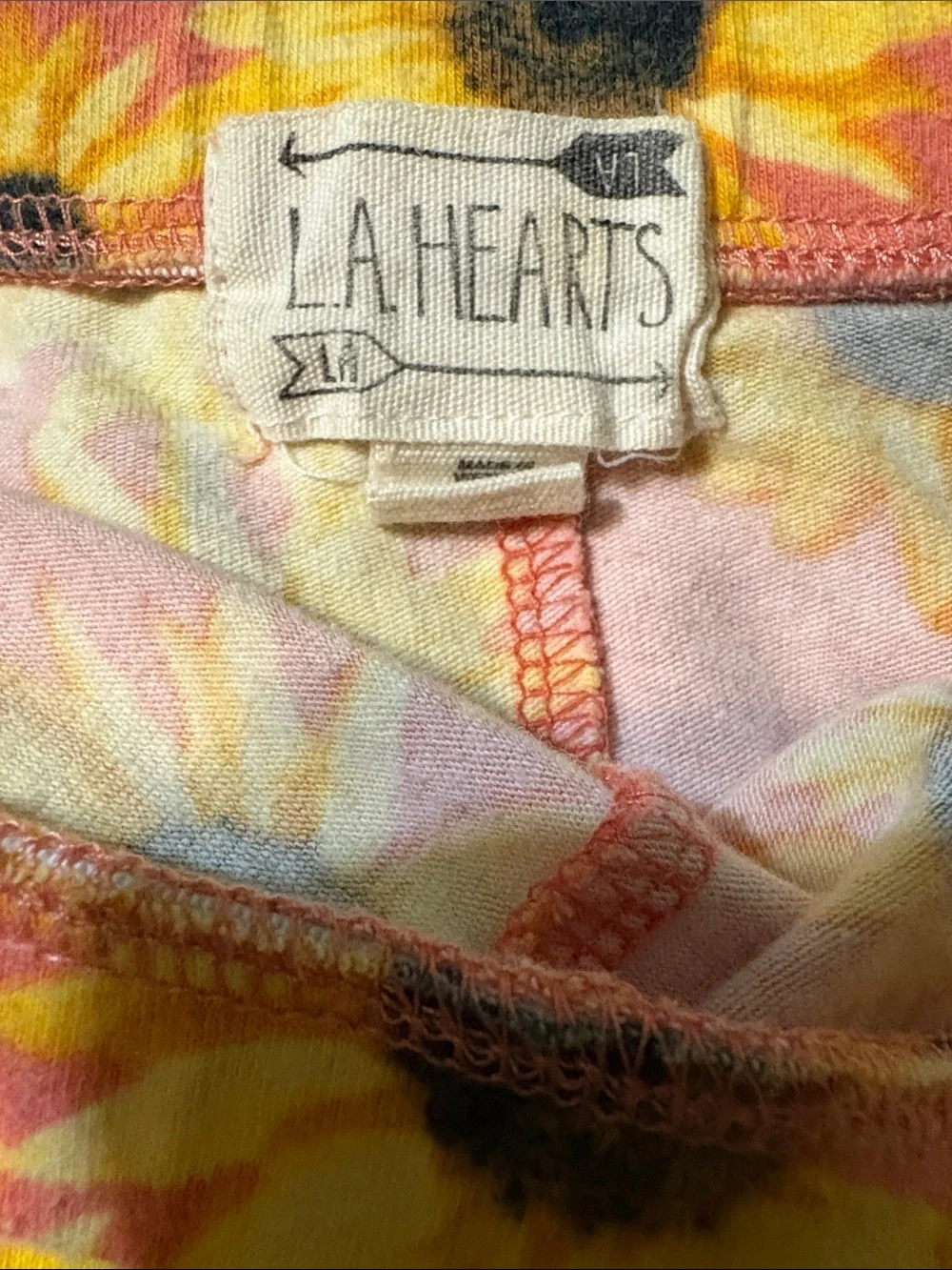 La Hearts Coral Sunflower Circle Skirt